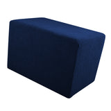 Maxbell Big Size Ottoman Pouf Cover Stretchy Footrest Stool Slipcover  Deep Blue