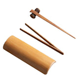 Maxbell Tea Accessory Bamboo Tea  Spoon Clip Tea Ceremony Utensil Set E- 4pcs