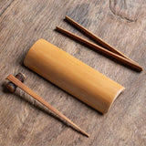 Maxbell Tea Accessory Bamboo Tea  Spoon Clip Tea Ceremony Utensil Set E- 4pcs