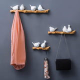Maxbell 3pcs Resin Birds Figurine Wall Hooks Coat Rack Holder Clothes Wall Hanger