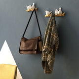 Maxbell 3pcs Resin Birds Figurine Wall Hooks Coat Rack Holder Clothes Wall Hanger