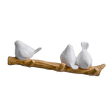 Maxbell 3pcs Resin Birds Figurine Wall Hooks Coat Rack Holder Clothes Wall Hanger
