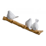 Maxbell 3pcs Resin Birds Figurine Wall Hooks Coat Rack Holder Clothes Wall Hanger