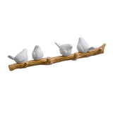 Maxbell 3pcs Resin Birds Figurine Wall Hooks Coat Rack Holder Clothes Wall Hanger