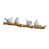 Maxbell 3pcs Resin Birds Figurine Wall Hooks Coat Rack Holder Clothes Wall Hanger
