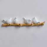 Maxbell 3pcs Resin Birds Figurine Wall Hooks Coat Rack Holder Clothes Wall Hanger