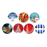 Xmas Theme Waterproof Tablecloth for Round Table 1.2m Dia Elk Santa