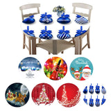 Xmas Theme Waterproof Tablecloth for Round Table 1.2m Dia Elk Santa