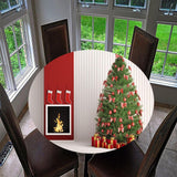 Maxbell 48'' Round Table Cover Tablecloth Oil-Proof & Waterproof Christmas Tree