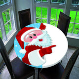 Maxbell Round Christmas Table Cover Cloth for 120cm Kitchen Tables Santa