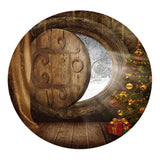 Maxbell Round Christmas Table Cover Cloth for 120cm Kitchen Tables Wooden Door