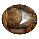 Maxbell Round Christmas Table Cover Cloth for 120cm Kitchen Tables Wooden Door
