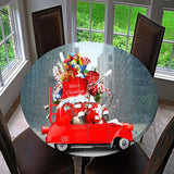 Maxbell 2 Pcs Table Cover Christmas Xmas Party Decoration 47" Tablecloth Santa & Elk