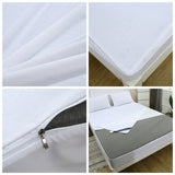 Maxbell Waterproof Fitted Bedding Mattress Cover Towel Cloth Bed Sheet White_L