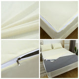 Maxbell Waterproof Fitted Bedding Mattress Cover Towel Cloth Bed Sheet Beige_S