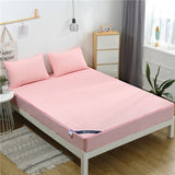 Maxbell Waterproof Fitted Bedding Mattress Cover Towel Cloth Bed Sheet Jade Pink_S