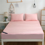 Maxbell Waterproof Fitted Bedding Mattress Cover Towel Cloth Bed Sheet Jade Pink_S