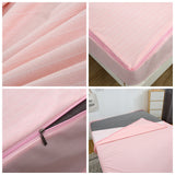 Maxbell Waterproof Fitted Bedding Mattress Cover Towel Cloth Bed Sheet Jade Pink_L