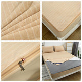 Maxbell Waterproof Fitted Bedding Mattress Cover Towel Cloth Bed Sheet Camel_L