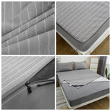Maxbell Waterproof Fitted Bedding Mattress Cover Towel Cloth Bed Sheet Gray_S