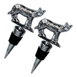 Maxbell 2 Pcs Christmas Wine Bottle Metal Stopper Parties Bar Supplies Tiger Shaped