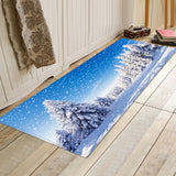 Maxbell Christmas Floor Mat Living Room Area Carpet Rug 47x16inch Snow