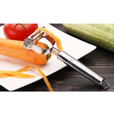 2-in-1 Stainless Steel  Kitchen Peel Remove Utensil  Vegetable Scratch Knife