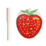 Maxbell Maxbell Wooden Magnetic Bug Insect Catch Game Toy Kids Montessori Toy Strawberry