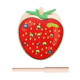 Maxbell Maxbell Wooden Magnetic Bug Insect Catch Game Toy Kids Montessori Toy Strawberry