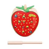 Maxbell Maxbell Wooden Magnetic Bug Insect Catch Game Toy Kids Montessori Toy Strawberry