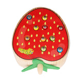 Maxbell Maxbell Wooden Magnetic Bug Insect Catch Game Toy Kids Montessori Toy Strawberry