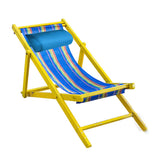 Lounge Chair Lunch Break Folding Wicker Chair Sponge Pillow Sky Blue