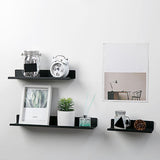 Damage-Free Floating Wall Mount Shelf for Home Organizer Office Speaker Black M