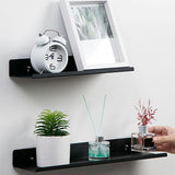 Damage-Free Floating Wall Mount Shelf for Home Organizer Office Speaker Black M