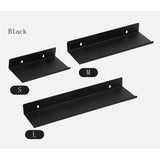 Damage-Free Floating Wall Mount Shelf for Home Organizer Office Speaker Black M