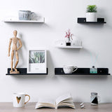 Damage-Free Floating Wall Mount Shelf for Home Organizer Office Speaker Black M