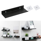 Damage-Free Floating Wall Mount Shelf for Home Organizer Office Speaker Black M