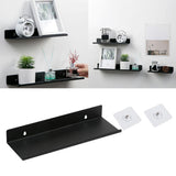 Damage-Free Floating Wall Mount Shelf for Home Organizer Office Speaker Black M