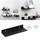 Damage-Free Floating Wall Mount Shelf for Home Organizer Office Speaker Black M