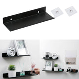 Damage-Free Floating Wall Mount Shelf for Home Organizer Office Speaker Black M