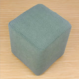 Foot Stool Slipcover Stretch Ottoman Rectangle Footstool Cover Green