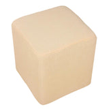 Foot Stool Slipcover Stretch Ottoman Rectangle Footstool Cover Beige