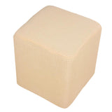 Foot Stool Slipcover Stretch Ottoman Rectangle Footstool Cover Beige