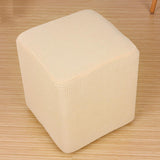 Foot Stool Slipcover Stretch Ottoman Rectangle Footstool Cover Beige