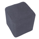 Foot Stool Slipcover Stretch Ottoman Rectangle Footstool Cover Gray