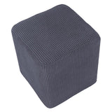 Foot Stool Slipcover Stretch Ottoman Rectangle Footstool Cover Gray