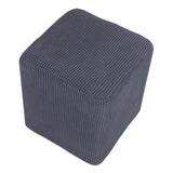 Foot Stool Slipcover Stretch Ottoman Rectangle Footstool Cover Gray