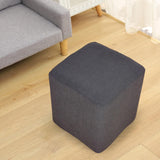 Foot Stool Slipcover Stretch Ottoman Rectangle Footstool Cover Gray