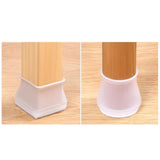 Silicone Chair Leg Caps Feet Cover Pads Protectors Brown Square