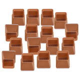 Silicone Chair Leg Caps Feet Cover Pads Protectors Brown Square